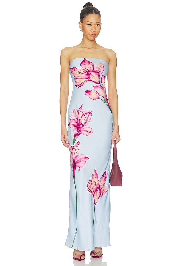 view 1 of 3 Strapless Maxi Dress in Blue