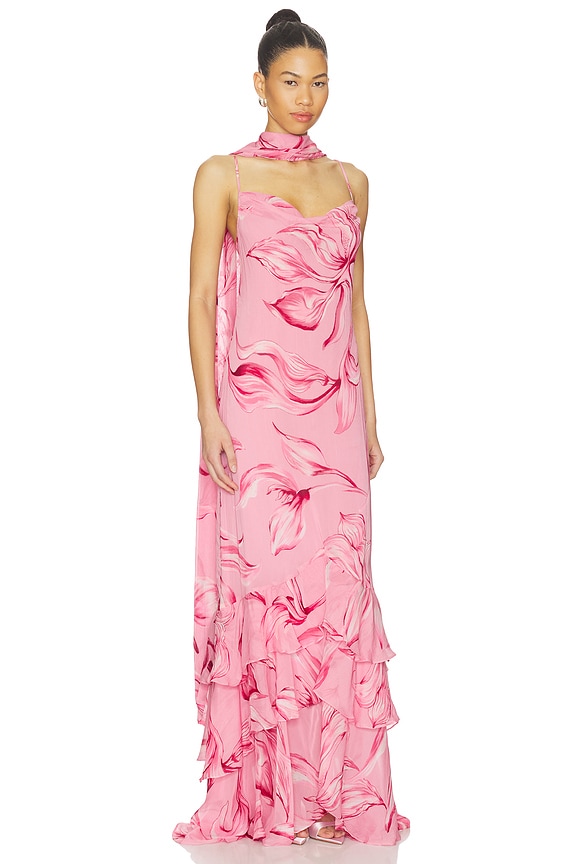 view 1 of 4 Cowl Maxi Dress With Sash in Pink