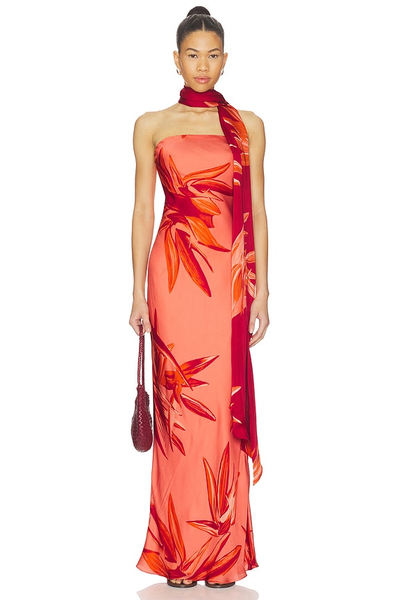 view 1 of 4 Strapless Maxi Dress in Terracotta