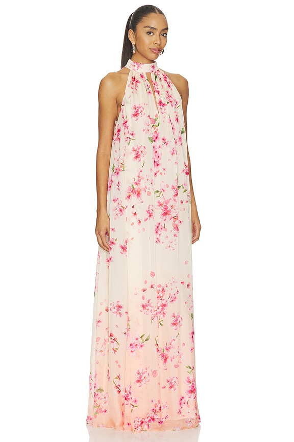 view 2 of 3 ROBE MAXI FLARED MAXI DRESS in Peach Ombre