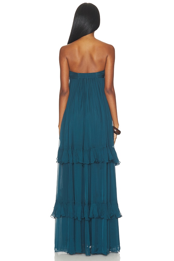 Strapless Ruffle Maxi Dress