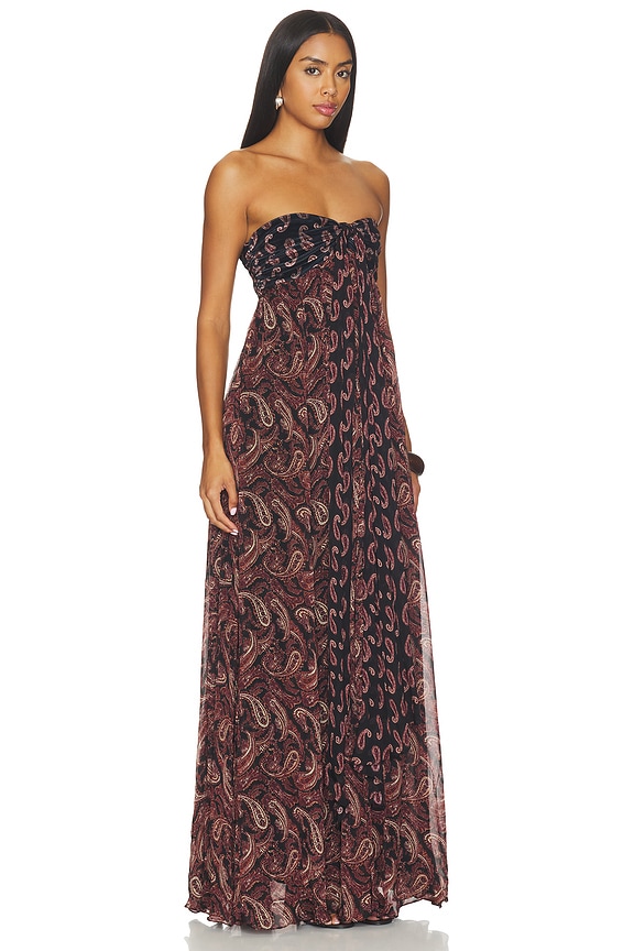 view 2 of 3 Ruched Drape Maxi Dress in Brown