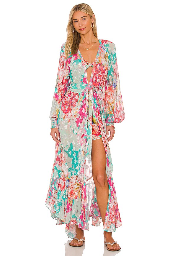 view 2 of 5 IVY 기모노 in Mint Green & Coral