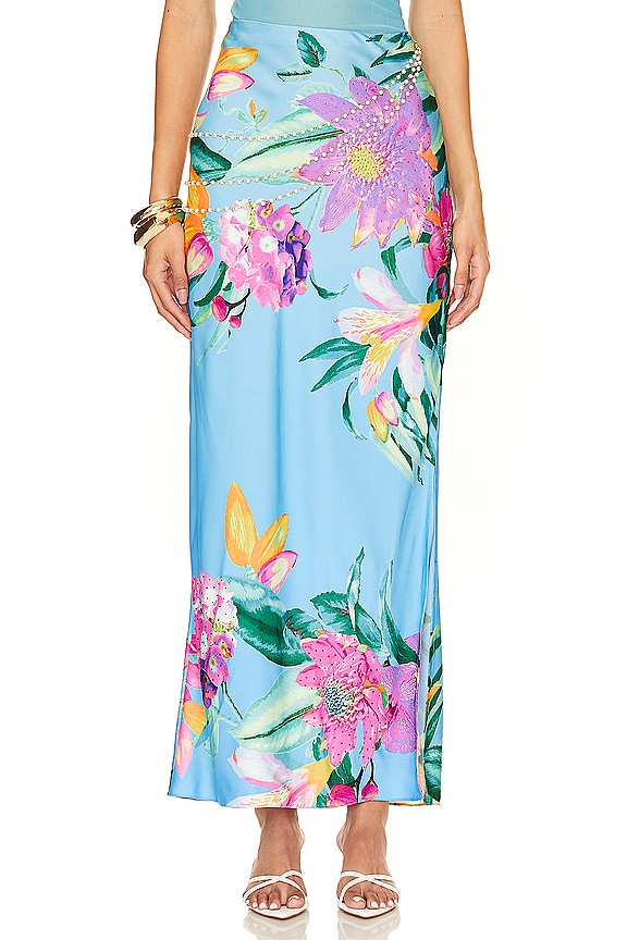 view 2 of 6 X Revolve Ocean Long Skirt With Pearl Chain in Turquoise