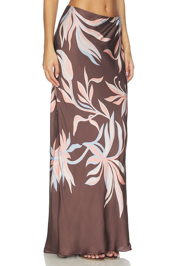 view 2 of 6 Floral Maxi Skirt in Brown