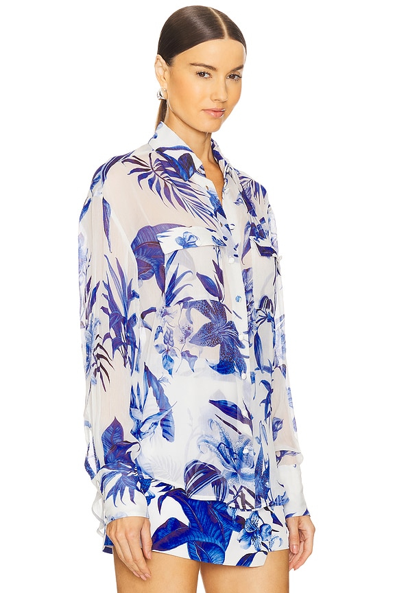 view 2 of 4 Top in White & Blue