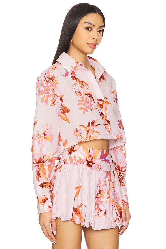 view 2 of 4 TOP MANCHES LONGUES TOP in Pink Brown