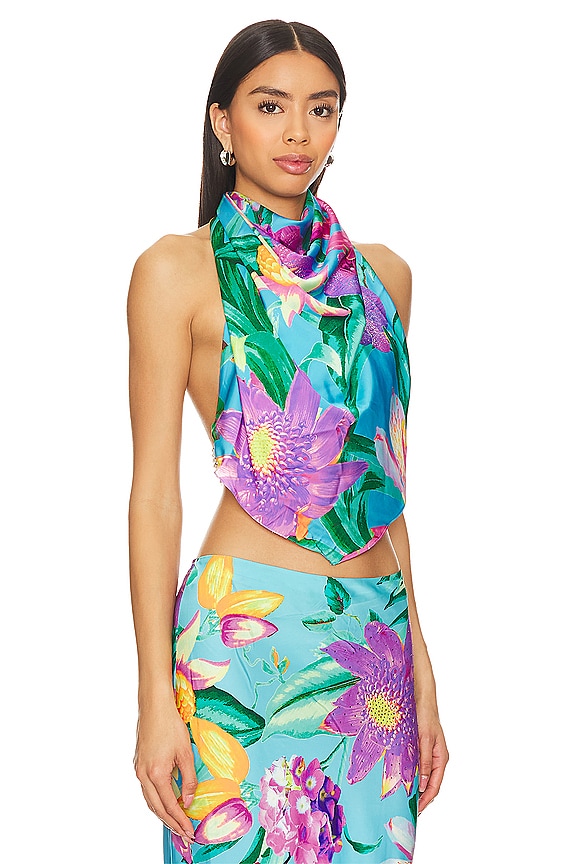 view 2 of 4 x REVOLVE Ocean Crop Top With Pearl Chain in Turquoise