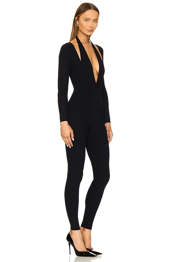 view 2 of 3 Bellamy Knit Jumpsuit in Metallic Black