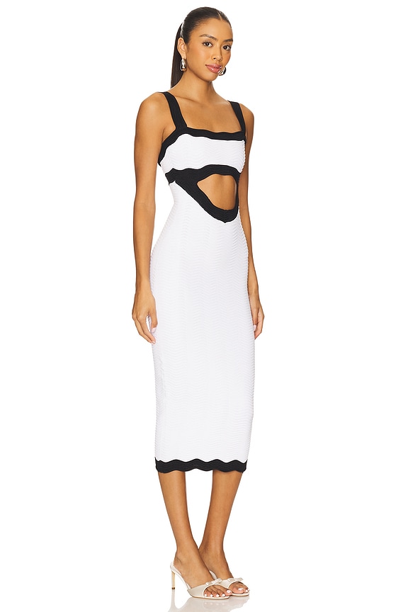 view 2 of 3 WYNRA 니트 원피스 in Optic White & Metallic Black