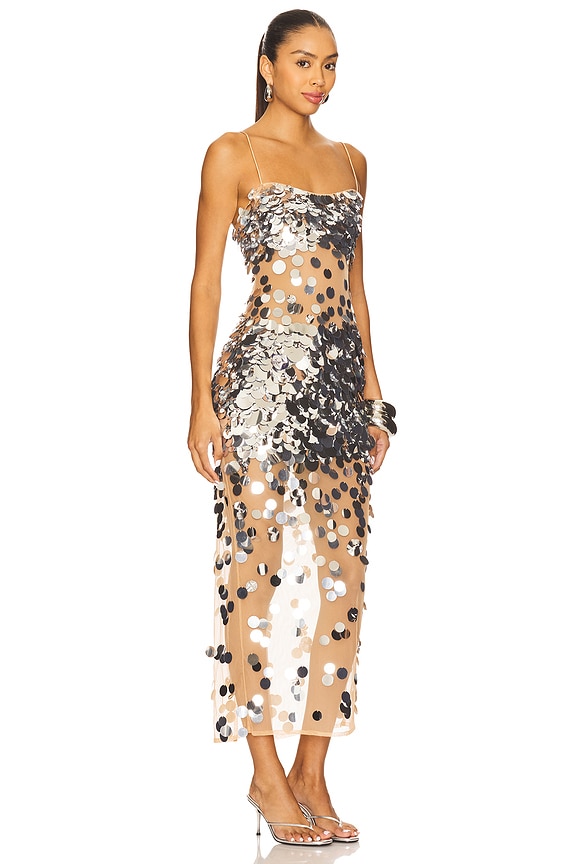 view 2 of 4 ROBE À SEQUINS MISCHA in Silver & Nude