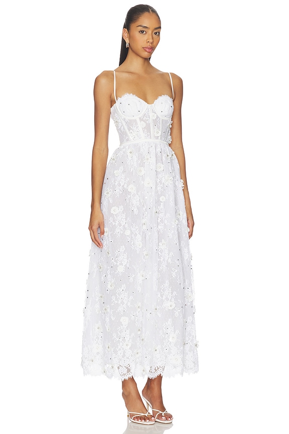 view 2 of 4 Noema Lace Dress in White & Silver