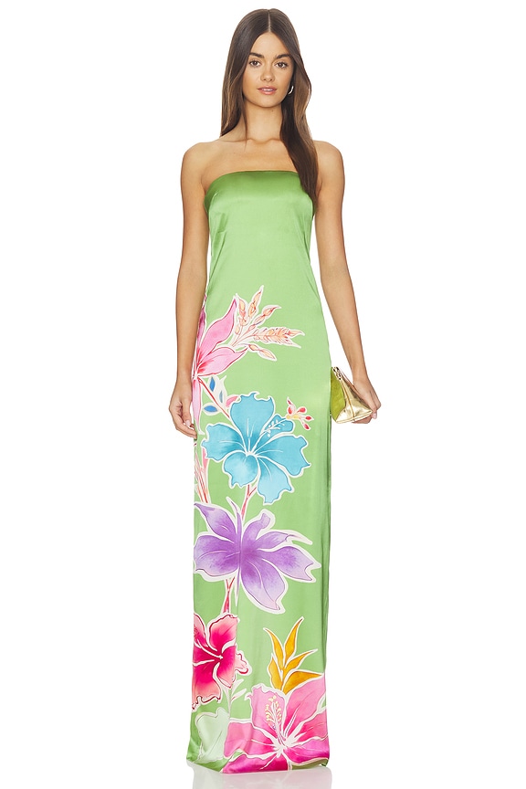 view 1 of 3 ROBE VIVI in Kiwi Hibiscus Floral