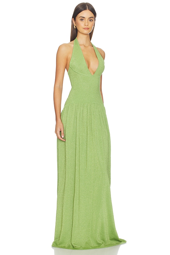 view 2 of 4 Marcelle Maxi Dress in Metallic Kiwi