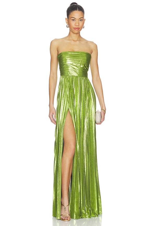 view 1 of 4 Sevyn Maxi Dress in Metallic Kiwi