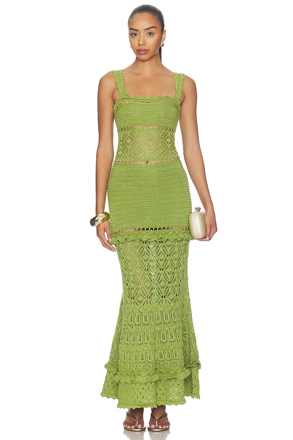 view 1 of 4 VESTIDO WINONA in Metallic Kiwi