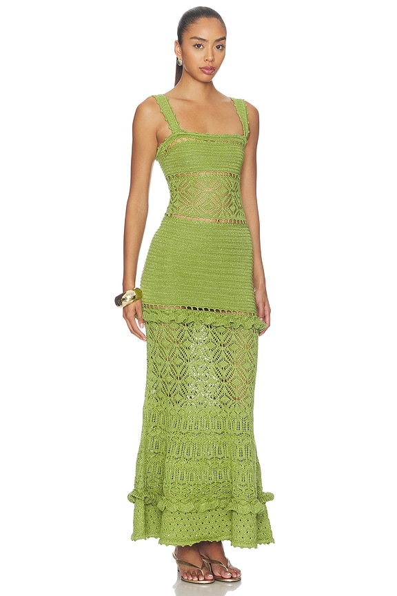 view 2 of 4 VESTIDO WINONA in Metallic Kiwi