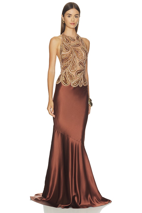 view 2 of 4 Evolet Embroidered Dress in Hazelnut