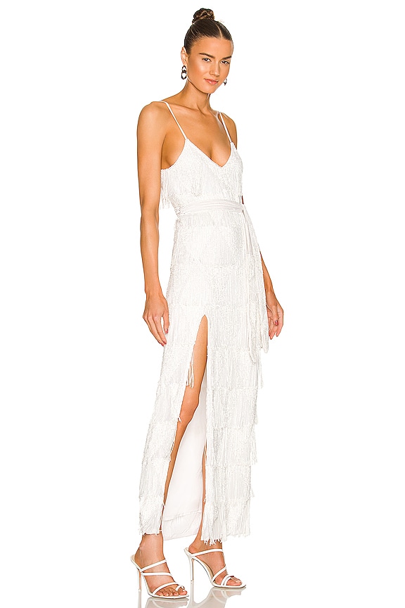 view 2 of 4 Rebecca Dress in White Fringe