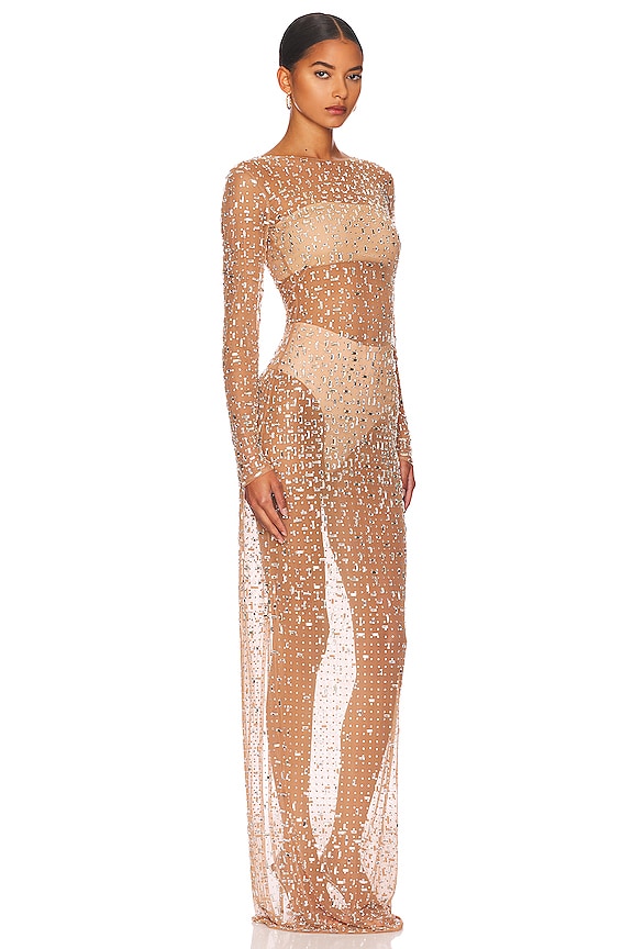 view 2 of 4 Vinci Dress in Silver & Nude