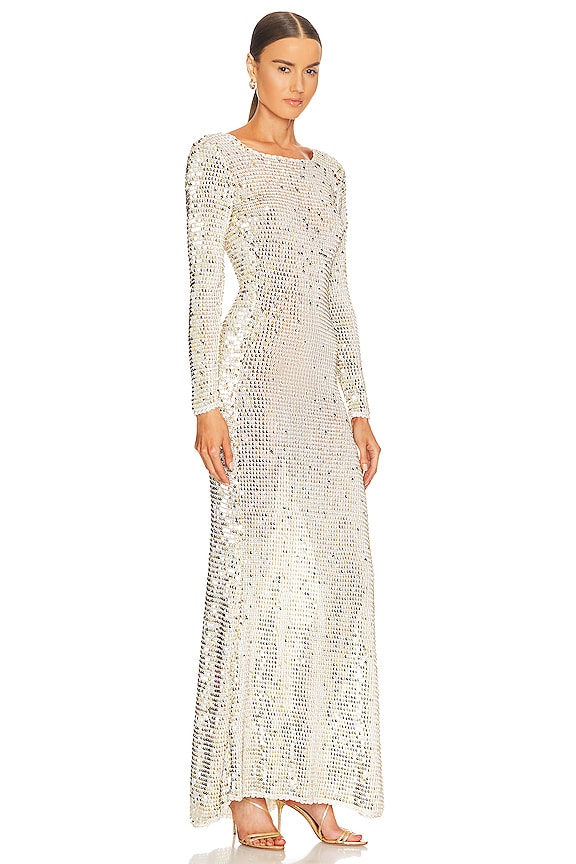 view 2 of 5 ROBE ALEXA in Ivory, Gold & Silver