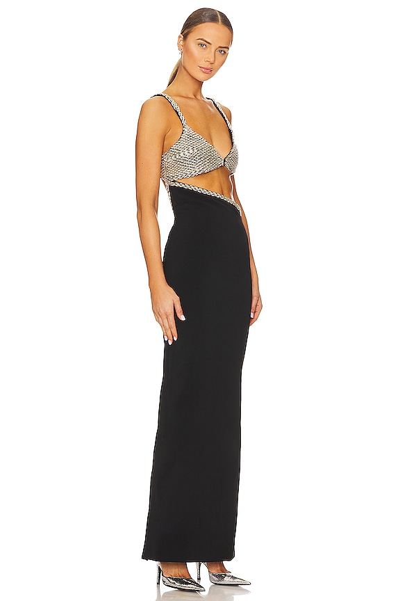 view 2 of 5 Fernanda Dress in Black & Silver