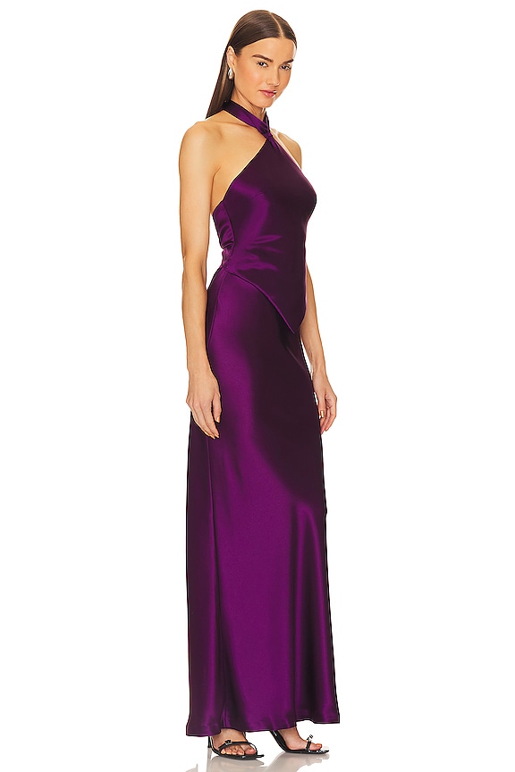 view 2 of 3 Ester Dress in Eggplant