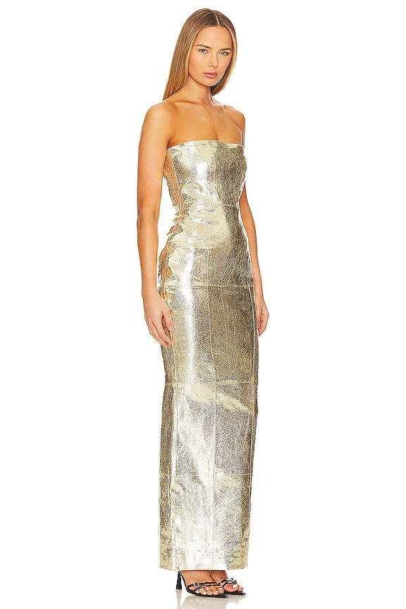 view 2 of 3 LAVONEE マキシドレス in Gold