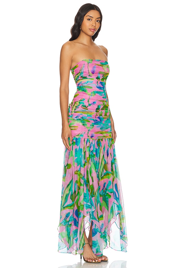 view 2 of 3 Teryn Dress in Jade Tropical Leaf