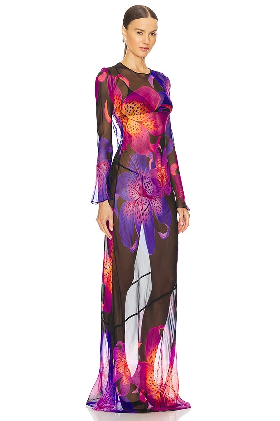 view 2 of 3 Vienna Silk Dress in Hibiscus