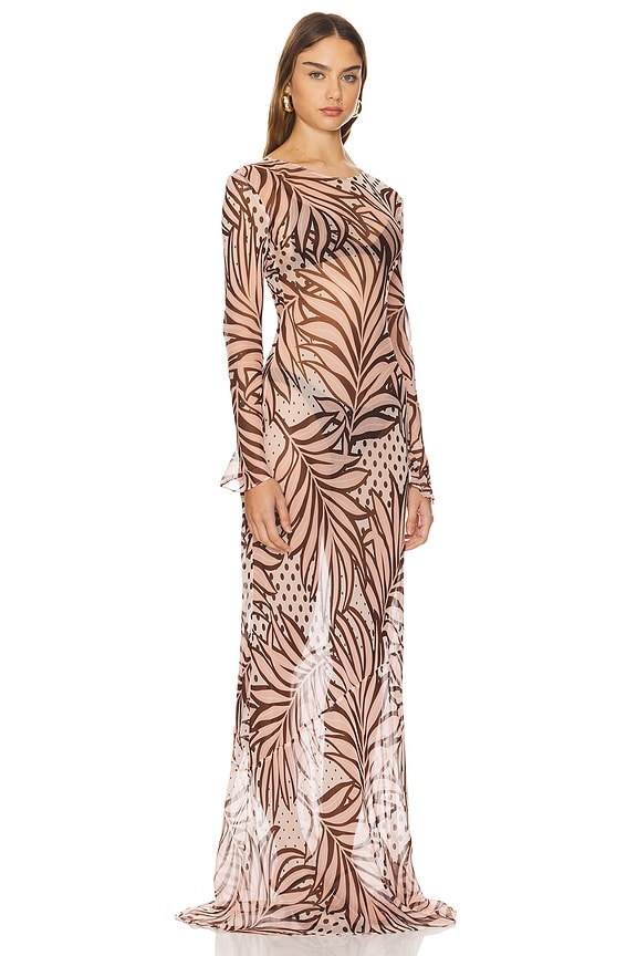 view 2 of 3 Vienna Silk Dress in Polka Dot Leaves