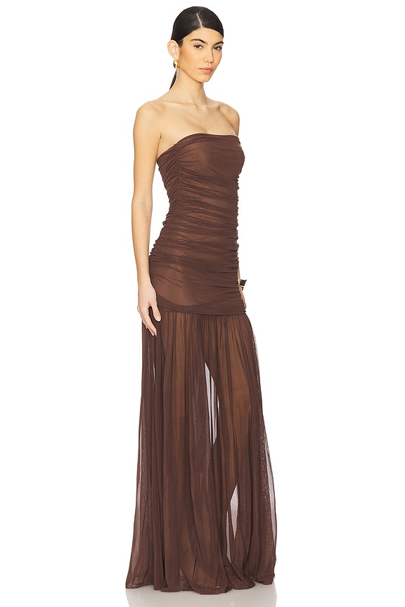 view 2 of 3 Adele Dress in Dark Chocolate