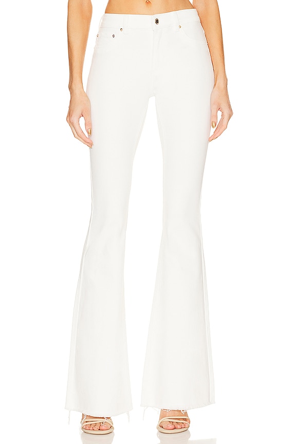view 1 of 4 JEANS ACAMPANADOS DE TIRO MEDIO MOORE in Washed White