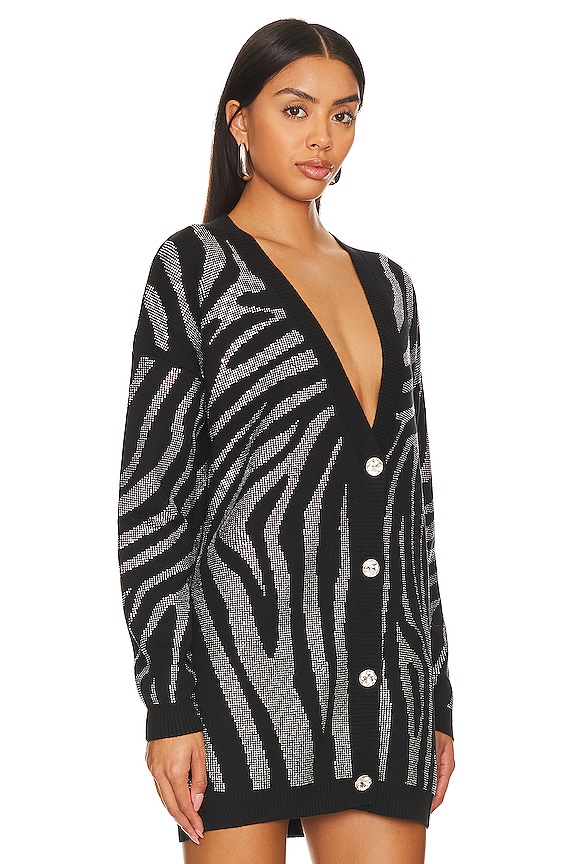 view 2 of 5 NATALYA 가디건 in Black & Silver Zebra
