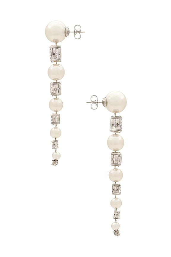 view 2 of 2 СЕРЬГИ QUINN in Ivory & Silver