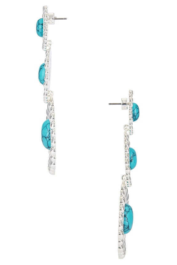 view 2 of 2 PENDIENTE ORABELLA in Turquoise & Silver