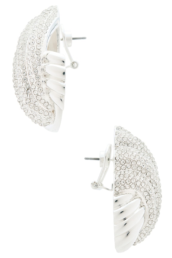 view 2 of 2 Leanne Earring in Silver & Pave
