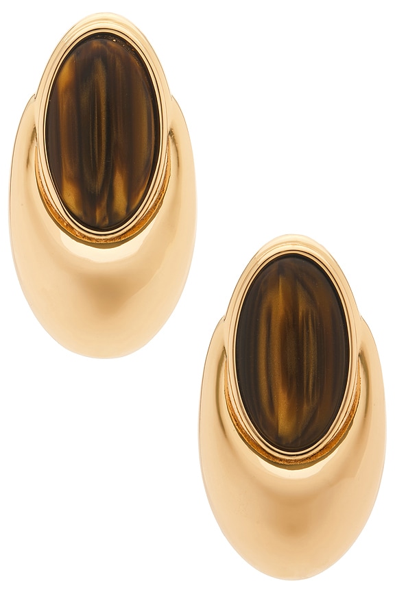 view 1 of 2 Blare Earring in Tigers Eye & Gold