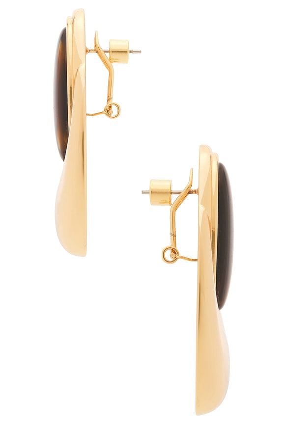 view 2 of 2 Blare Earring in Tigers Eye & Gold