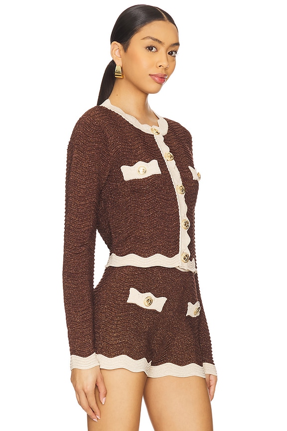 view 2 of 5 CHAQUETA PUNTO DALLYS in Metallic Chestnut & Bone