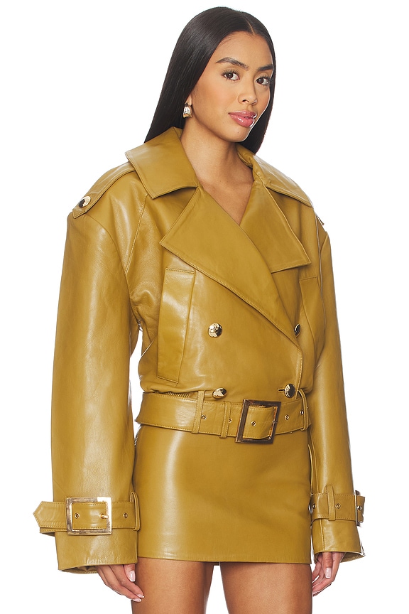 view 2 of 4 Malene Leather Jacket in Ochre