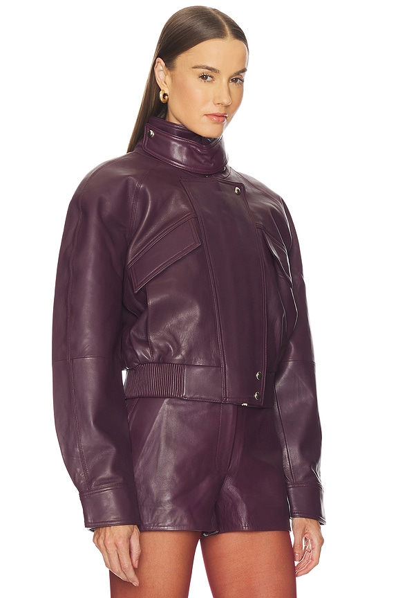 view 2 of 4 Lykke Leather Jacket in Bordeaux