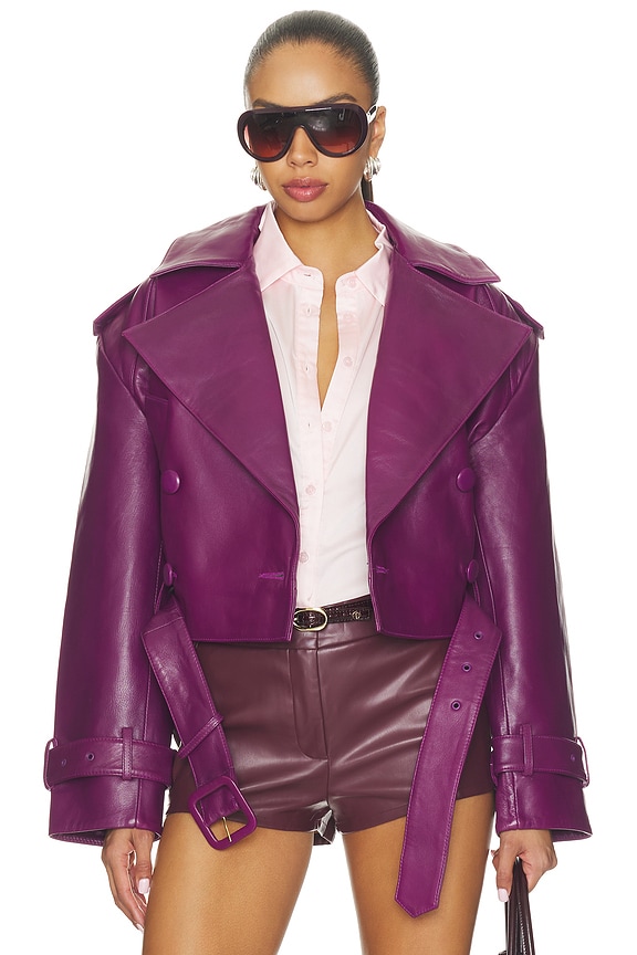 view 2 of 5 Malene Leather Jacket in Violette