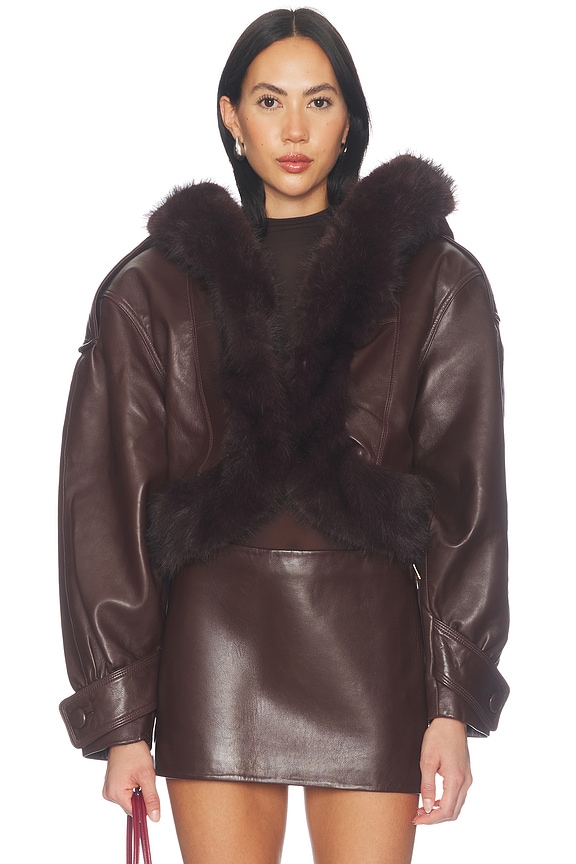 view 2 of 5 Jia Leather Jacket in Mahogany
