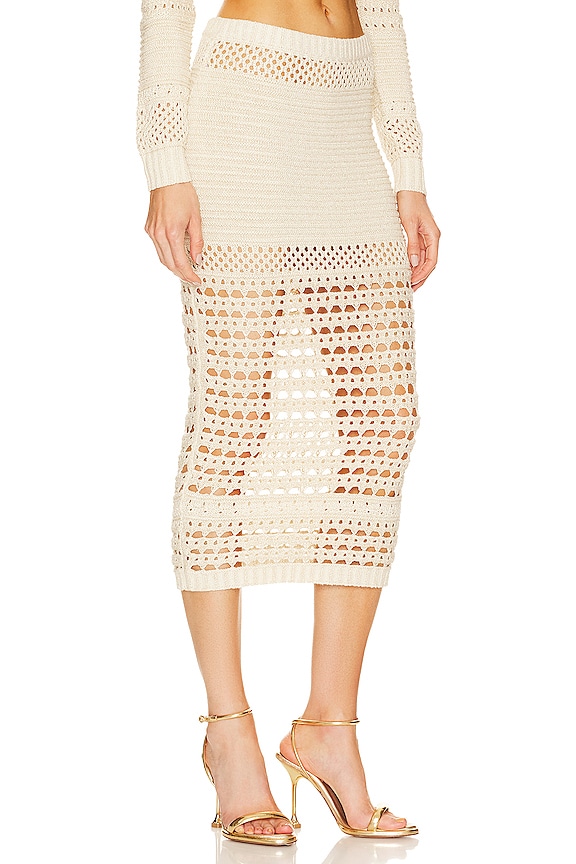 view 2 of 5 Raya Skirt in Ivory And Gold in Ivory & Gold