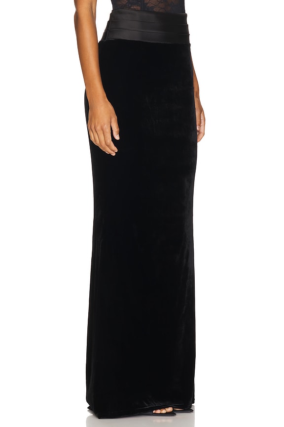 view 2 of 6 Flora Velvet Skirt in Black