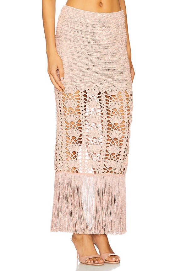 view 2 of 6 Naida Crochet Skirt in Metallic Peche