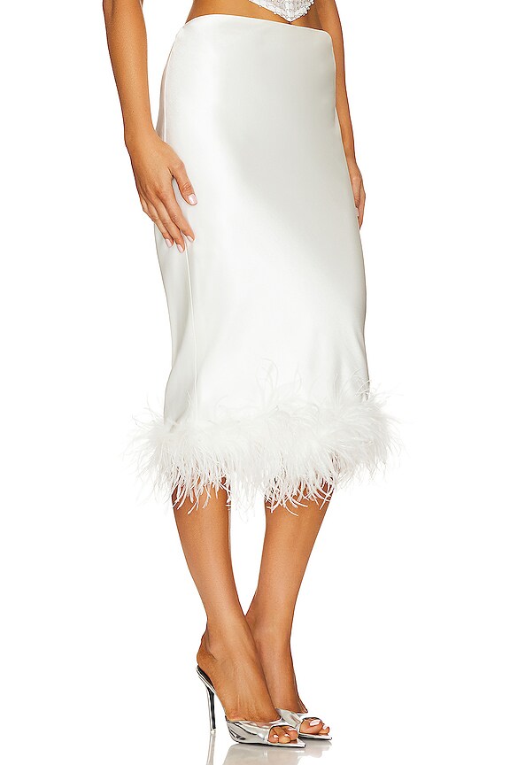 view 2 of 4 Paula Feather Skirt in White