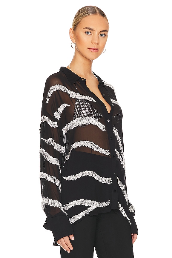 view 2 of 5 Campbell Top in Shiny Silver Zebra