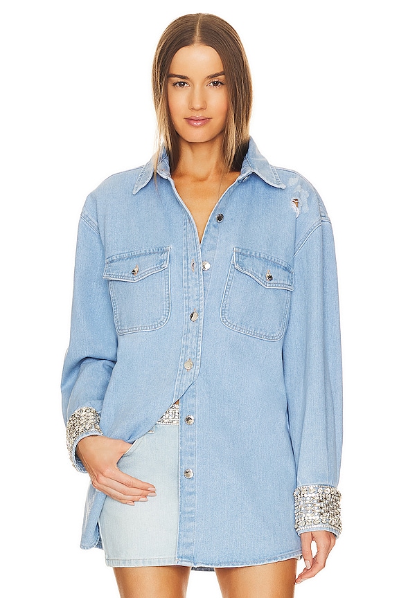view 2 of 6 CHEMISE EN JEAN REMY in Light Wash Denim